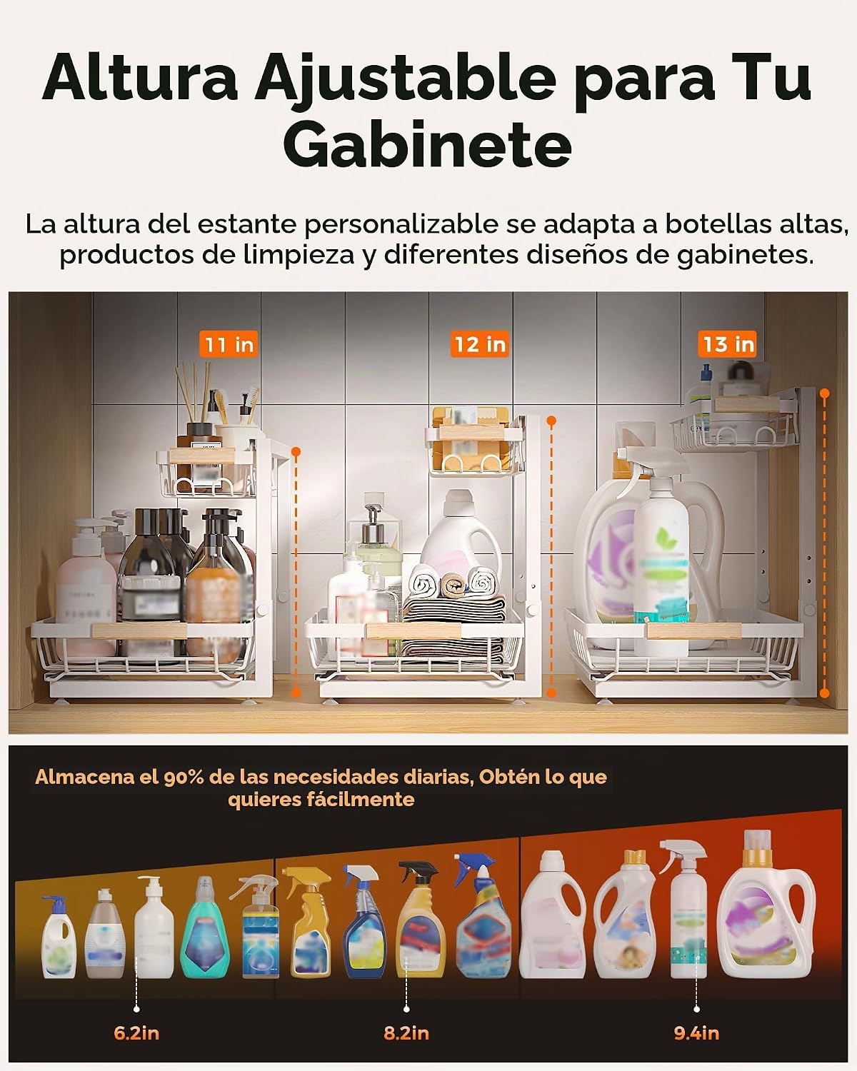 Sevenblue Paquete de 2 organizadores y almacenamiento debajo del fr...