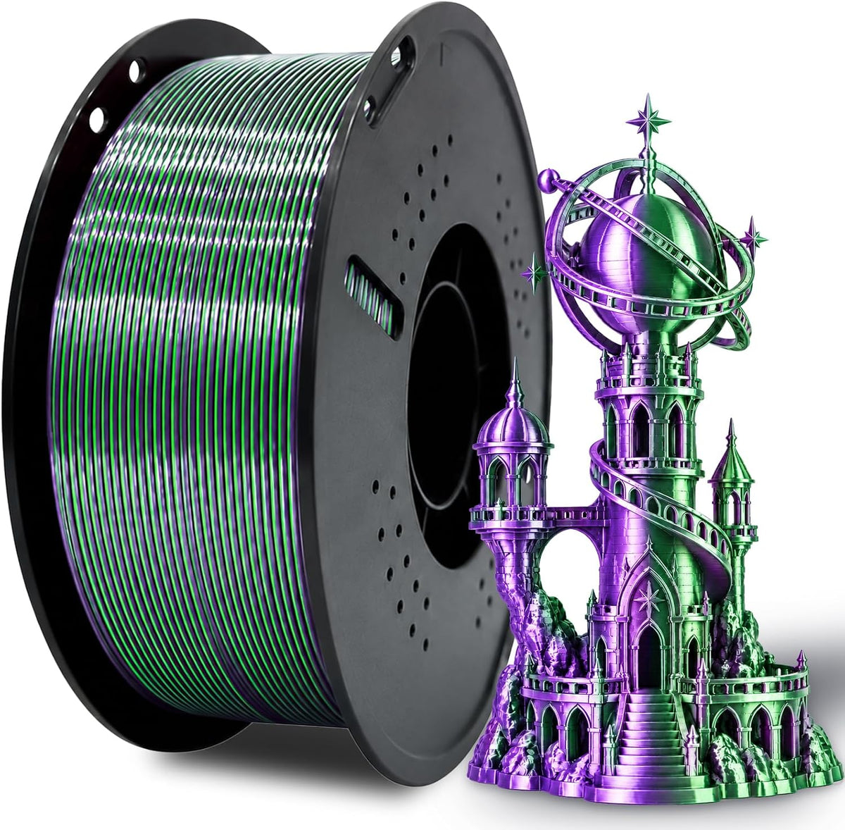 Colourbing Filamento de impresora 3D PLA+ de seda presecada de dobl...
