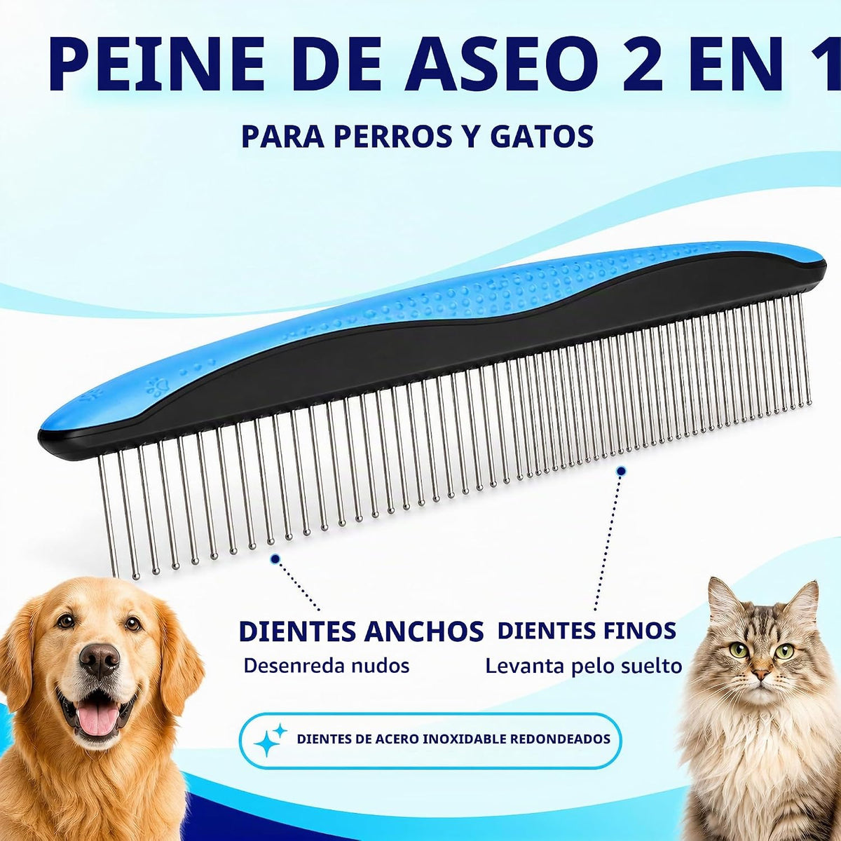 Pat Your Pet Combo de cepillo de deshedding y peine de metal | Cepi...