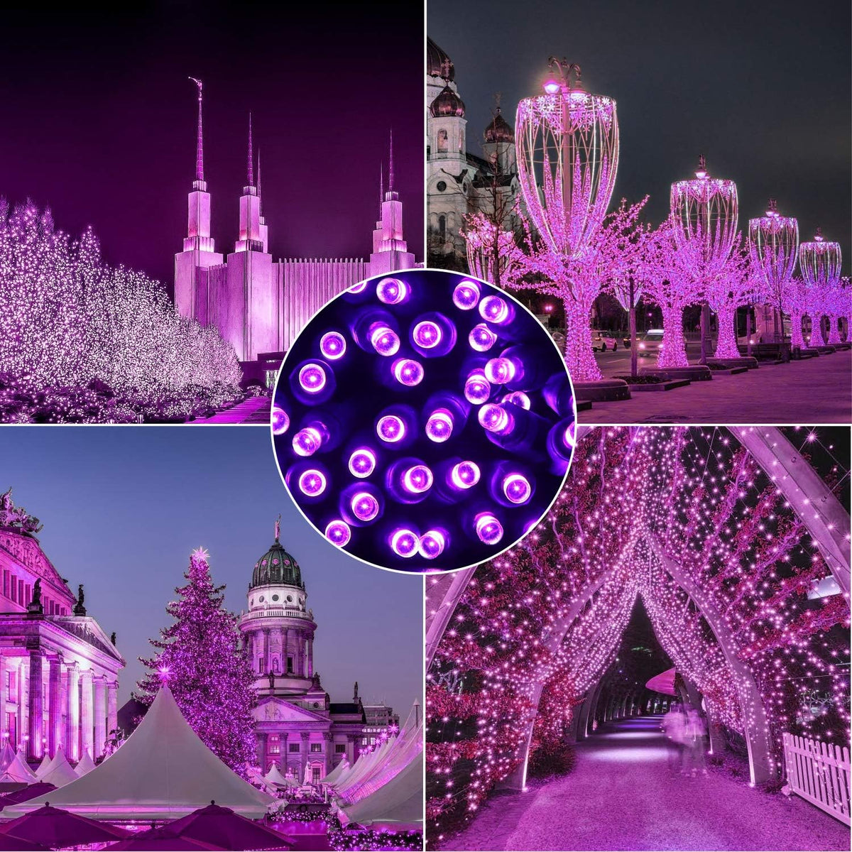 AIDDOMM 100 luces LED moradas de Halloween \u2013 Luces de Navidad...