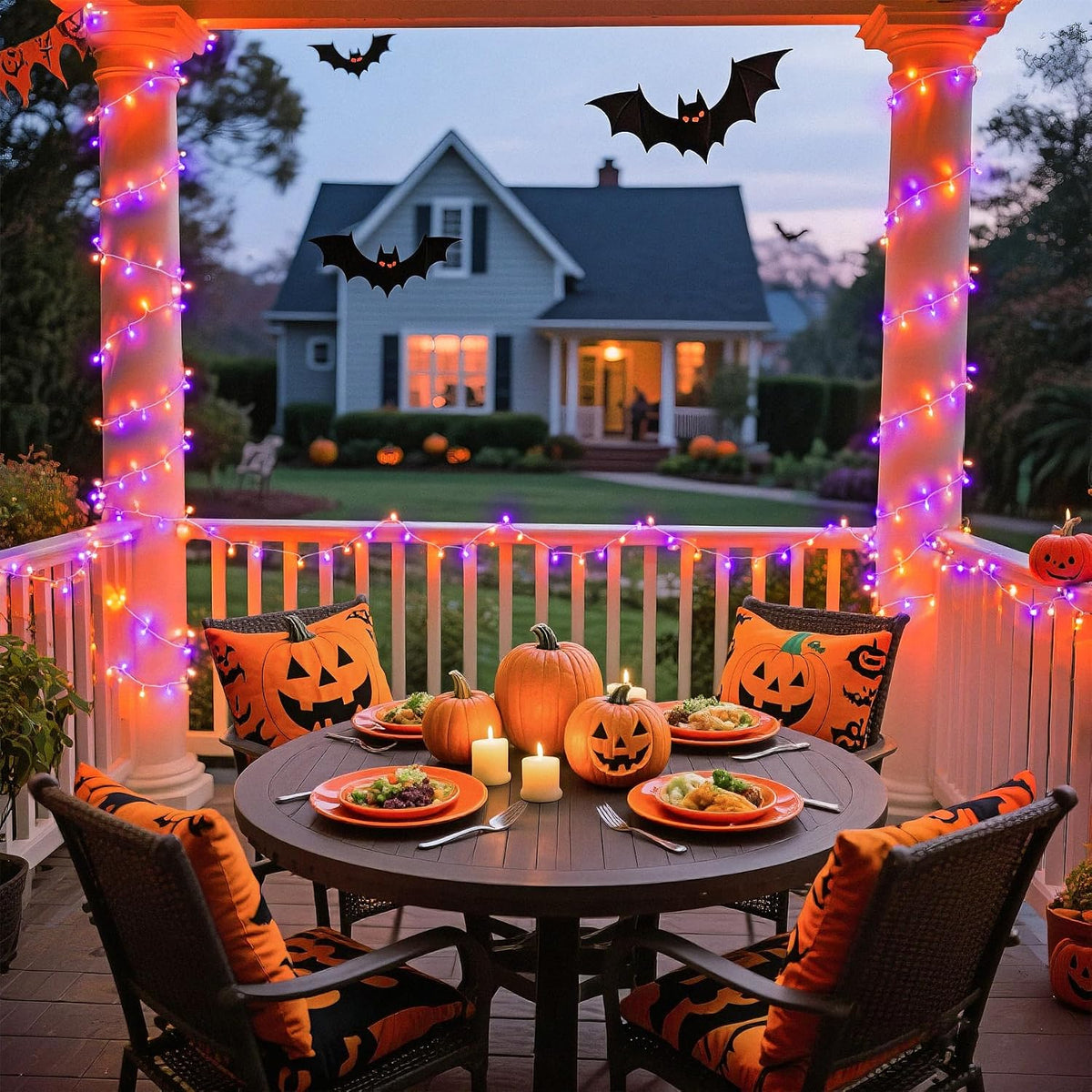 JMEXSUSS 200 luces LED de Halloween para el aire libre, 66 pies, lu...