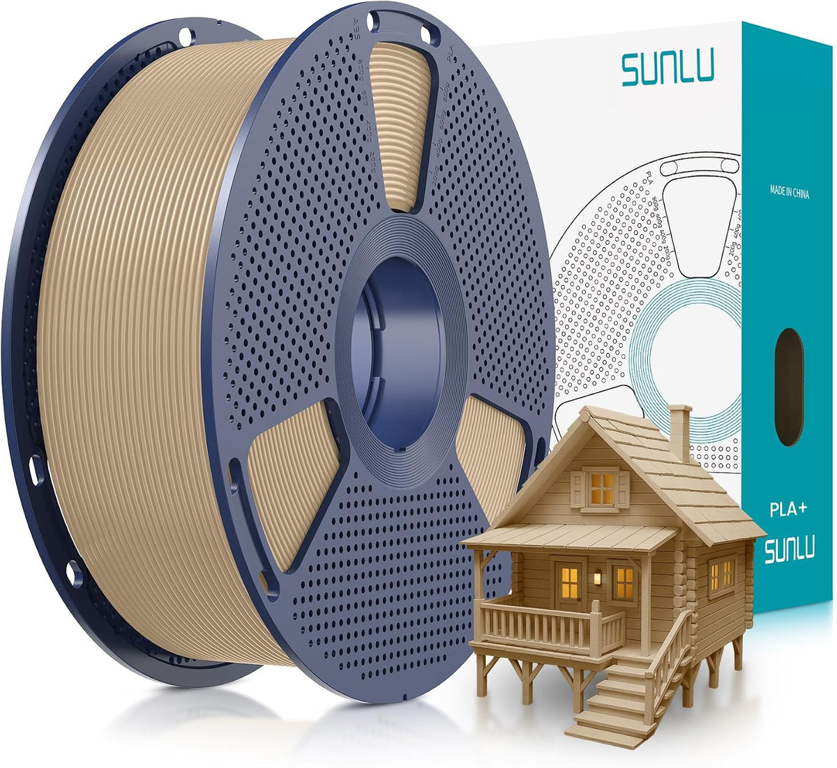 SUNLU Filamento PLA Plus de 0.07 in, roble, 2.2 lbs | Filamento PLA...