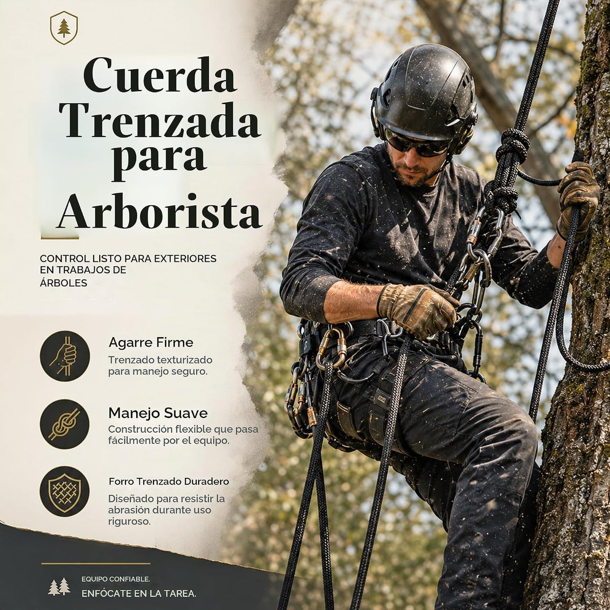 YUZENET Cuerda de arborista de poliéster trenzada (3\/8 pulgadas x...