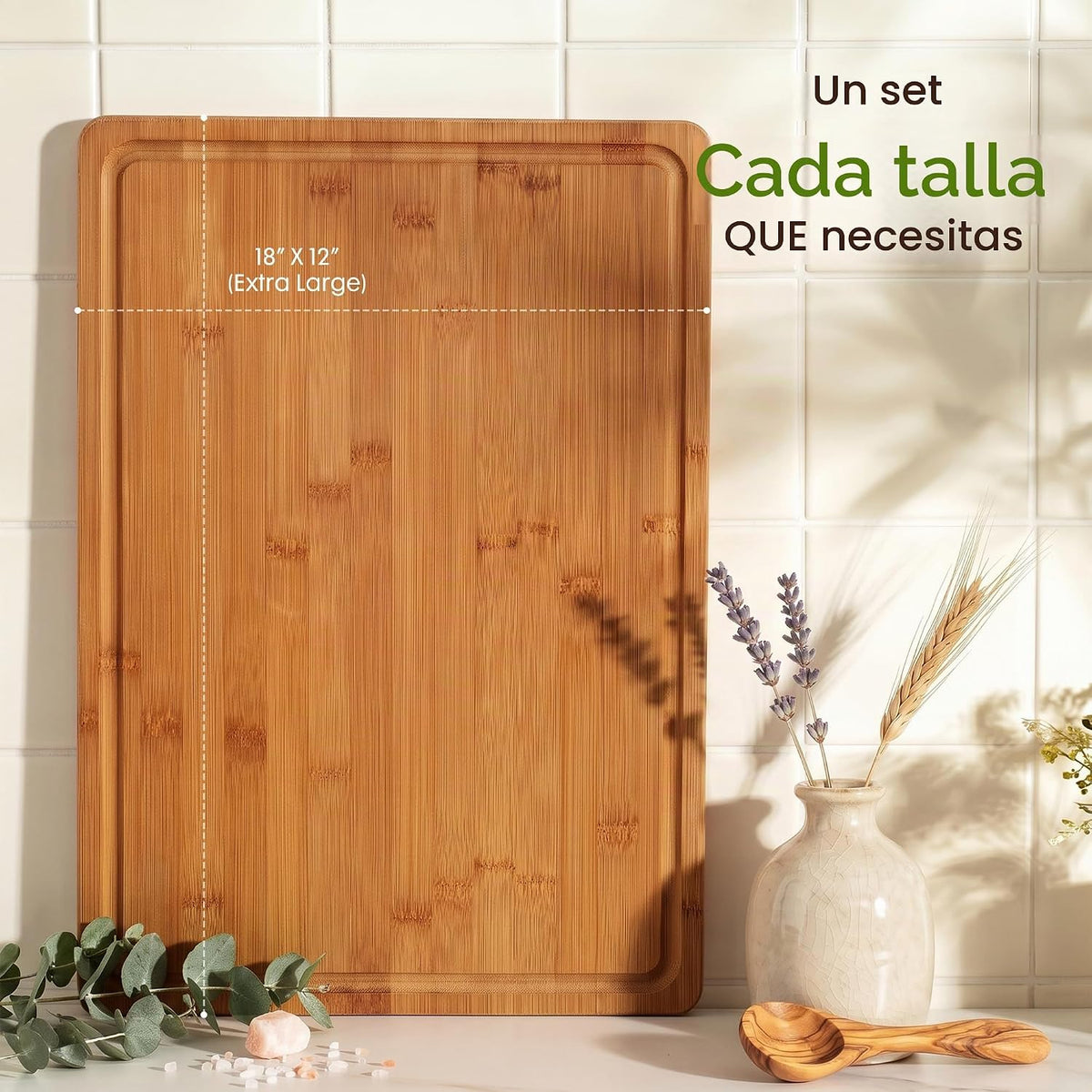 Astercook Tablas de cortar de bambú carbonizado profundo para cocin...