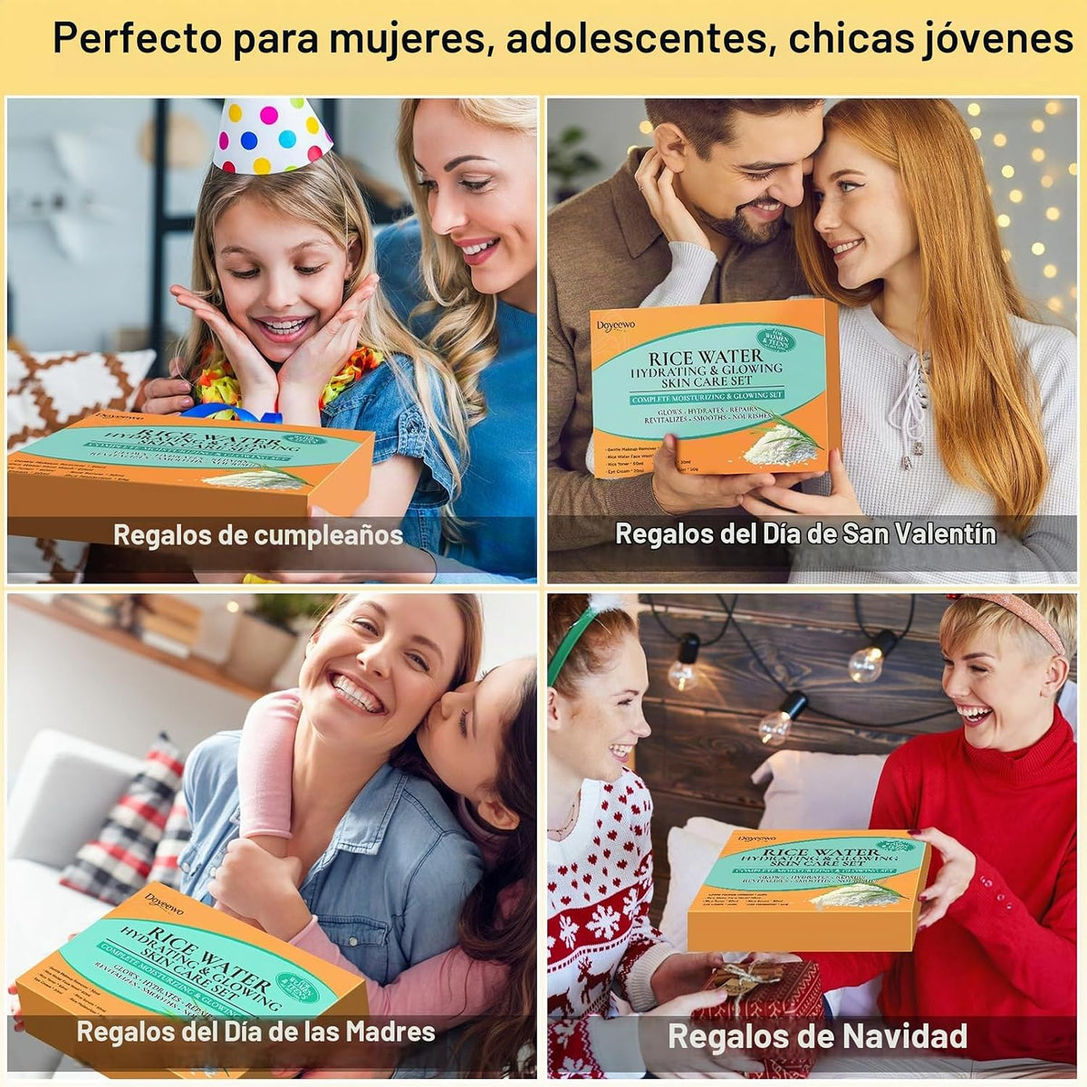 Set de cuidado de la piel con extracto de arroz coreano para hidrat...