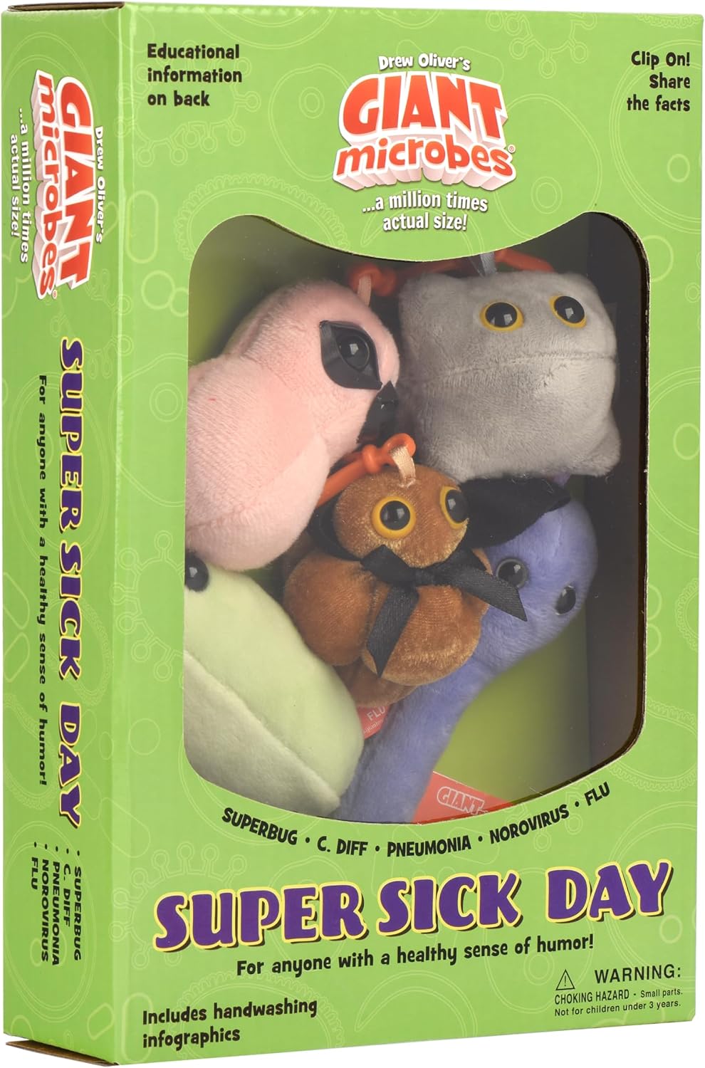 GIANT MICROBES Caja de regalo con temática de día de enfermedad, sa...