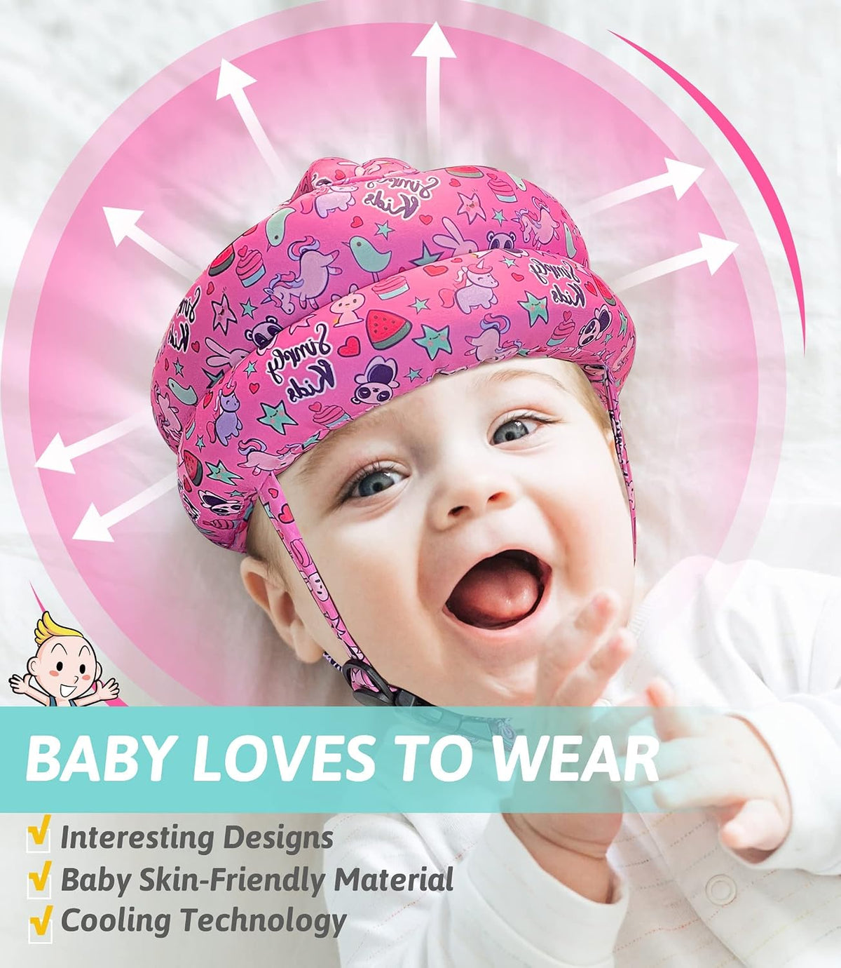 Casco de bebé de Simply Kids para gatear y caminar | Protector de c...