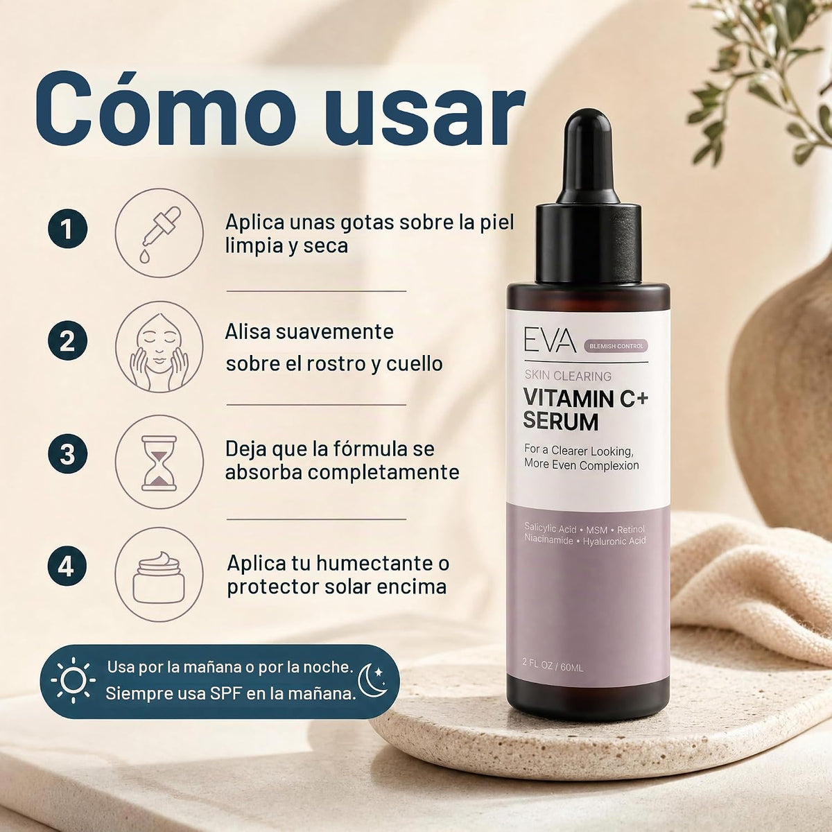 Suero de vitamina C para rostro con retinol y ácido salicílico \u20...