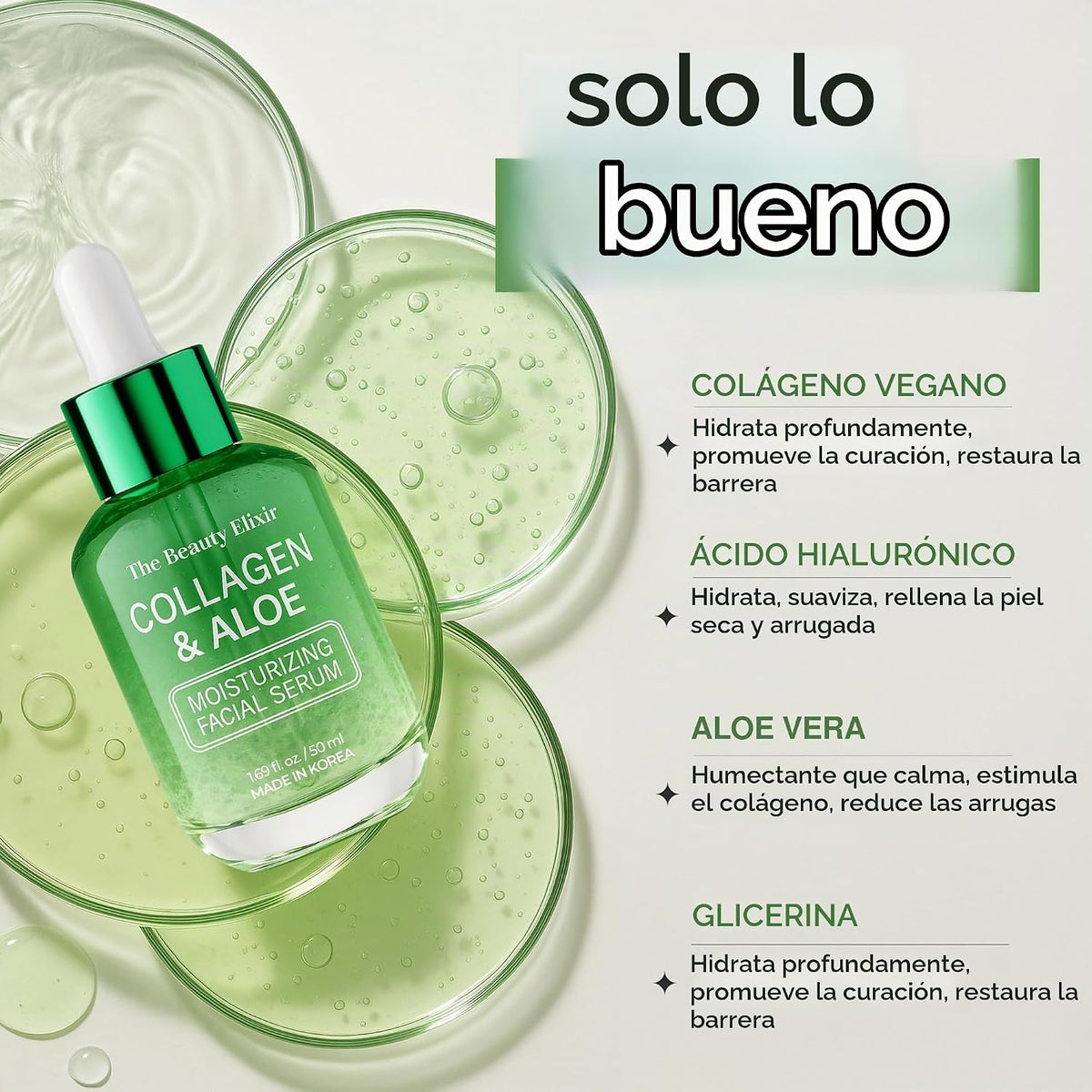 The Beauty Elixir Suero de Aloe y Colágeno para el Rostro - Probado...
