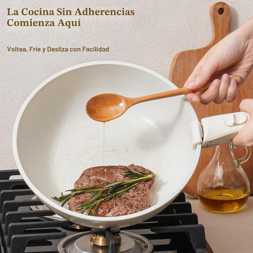 SODAY Juego de 15 piezas de ollas y sartenes antiadherentes, juegos...