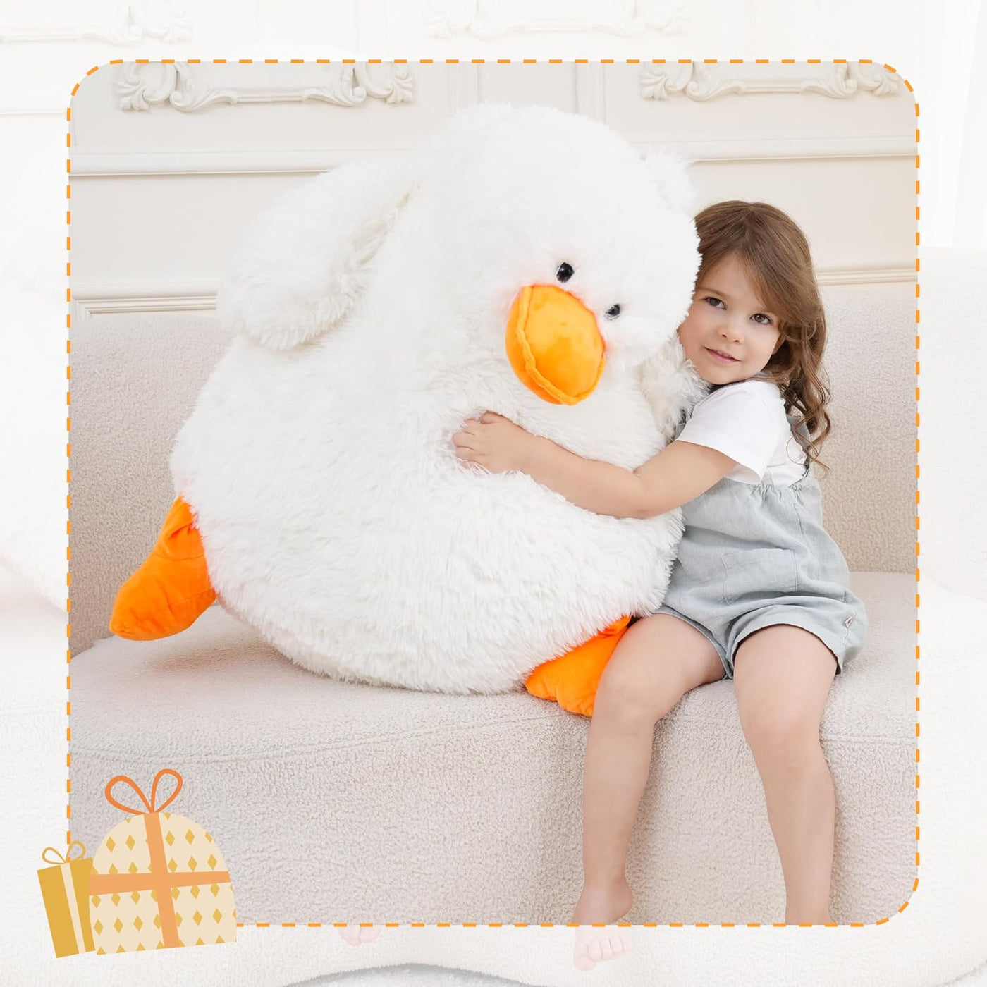 Jrystar Animales de peluche de pato blanco gigante de 43 pulgadas,...