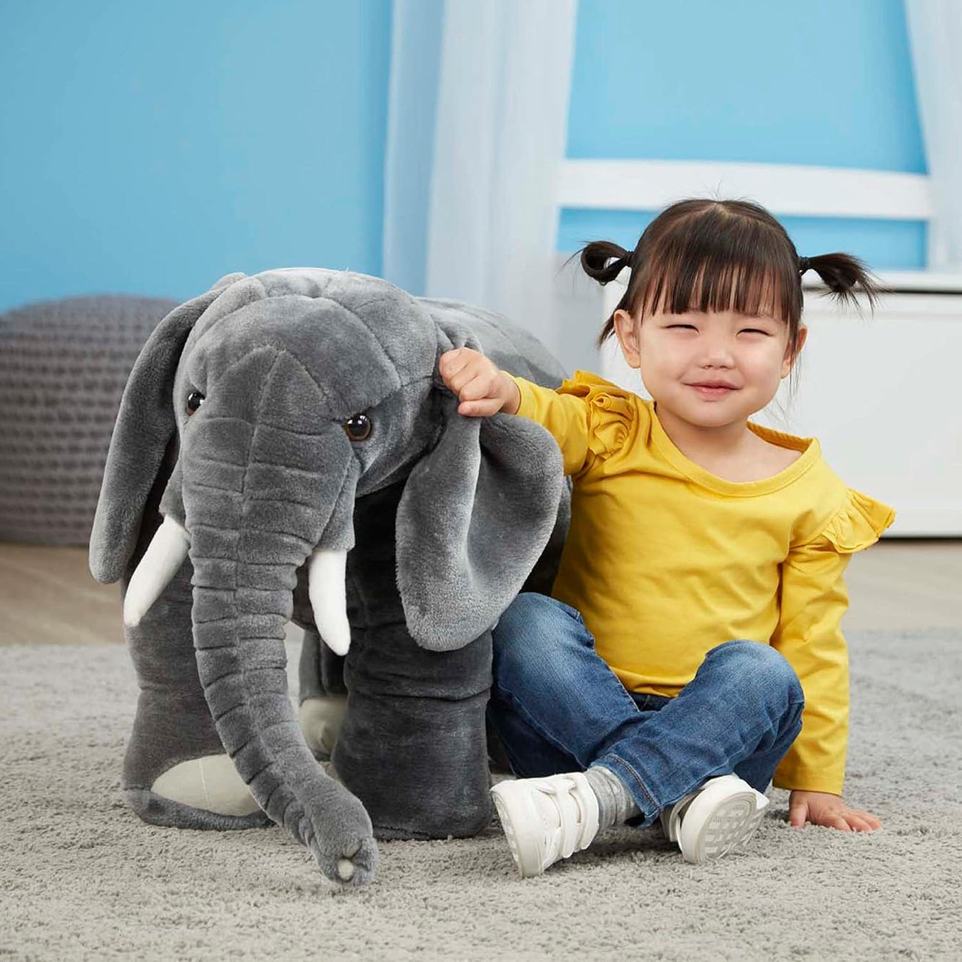 Melissa &amp; Doug Elefante gigante - Animal de peluche realista (m...