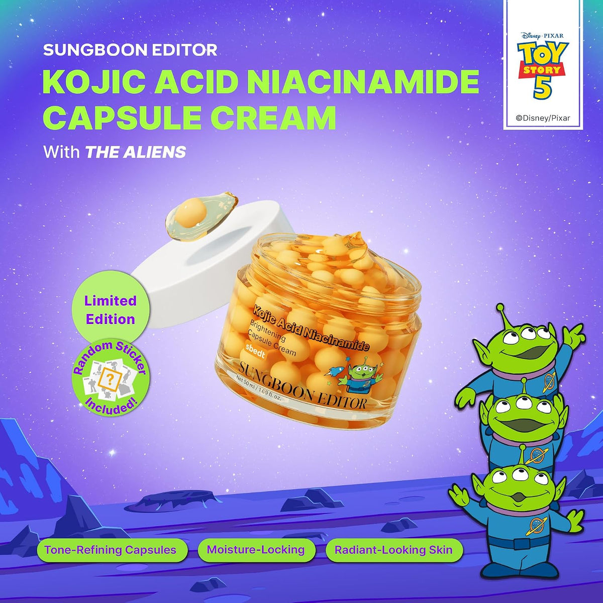SUNGBOON EDITOR Ácido Kójico Cápsula Crema TOY STORY 5 EDICIÓN, 1.6...