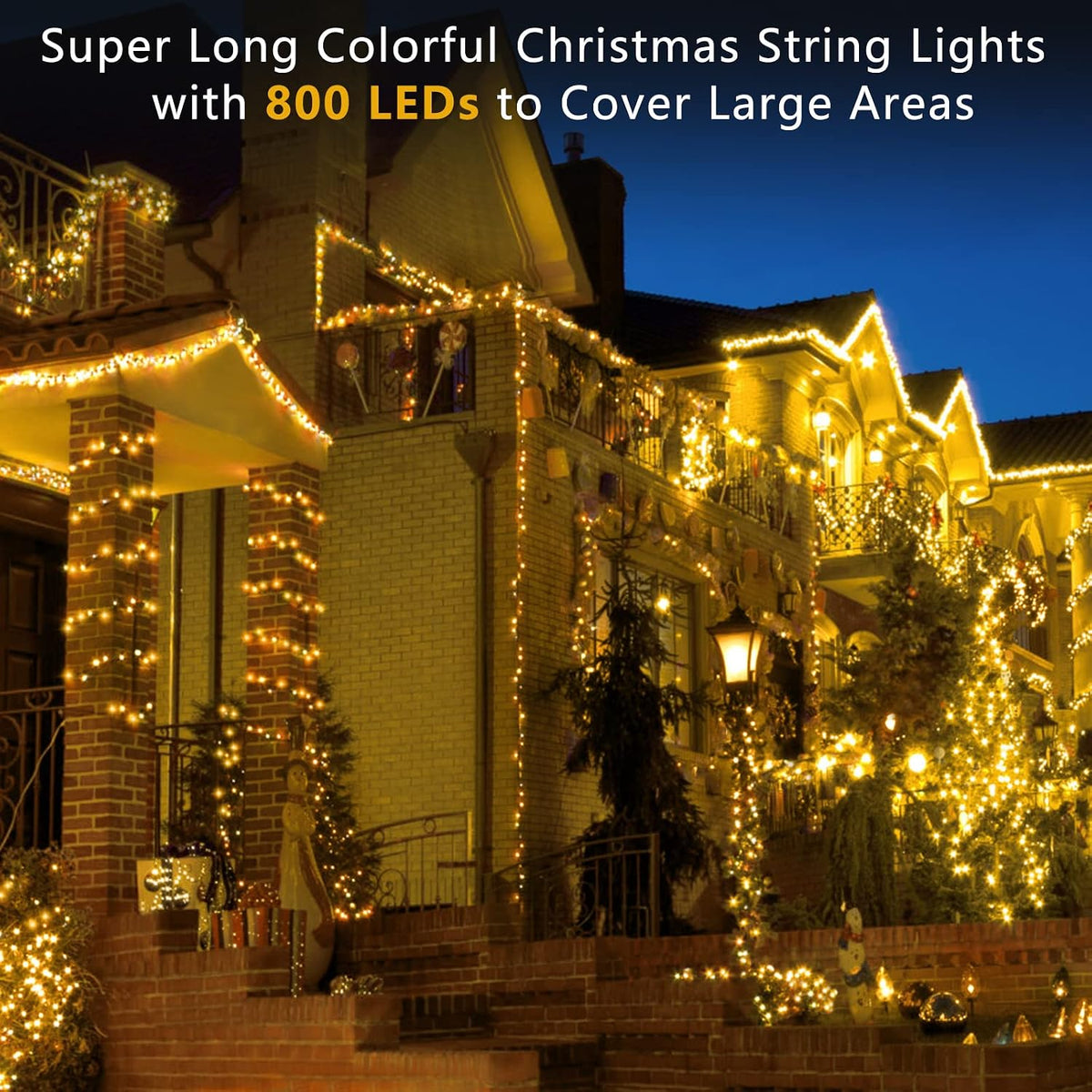 BlcTec Luces de Navidad, 800 luces LED para árbol de Navidad de 272...