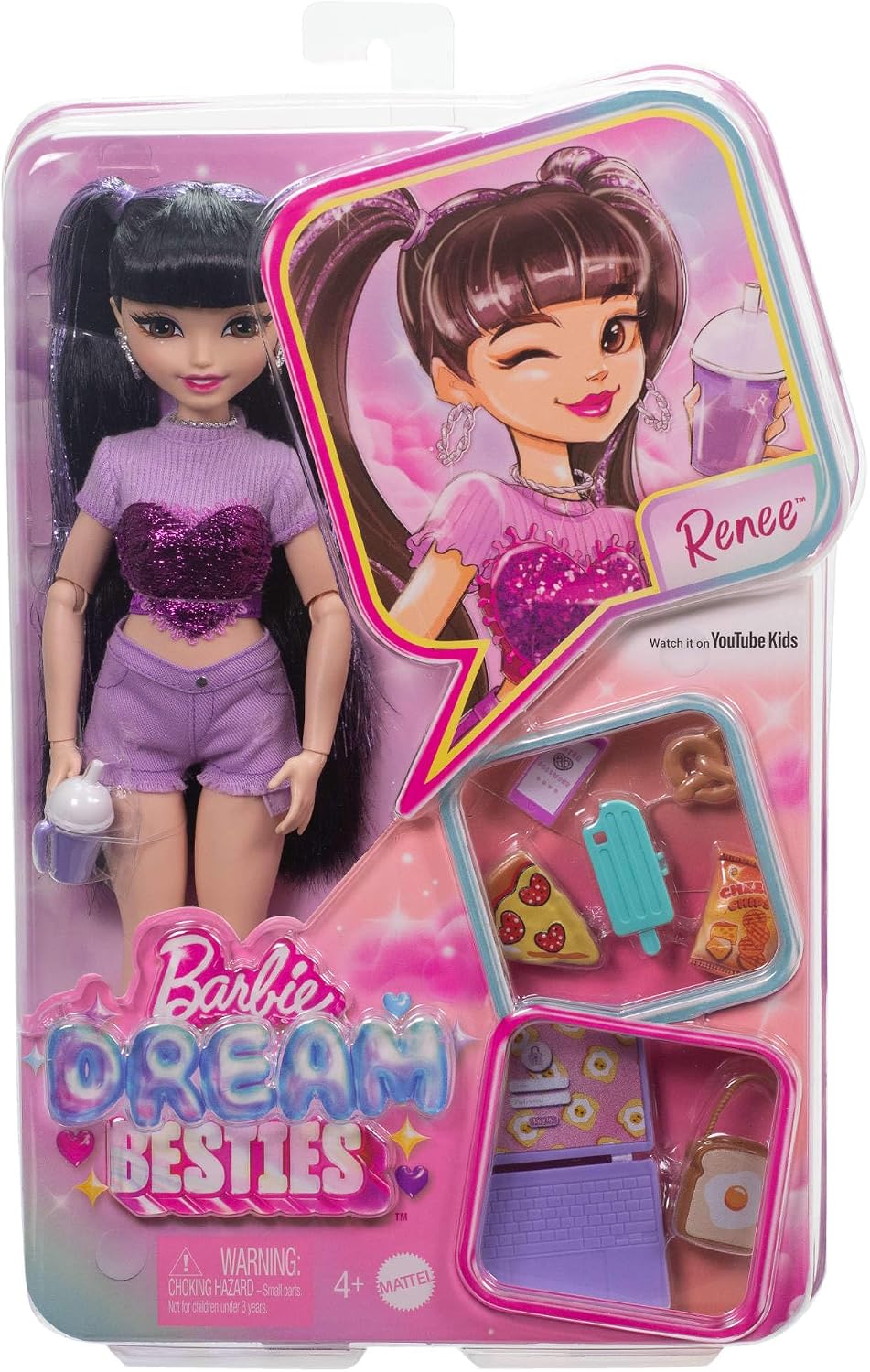 Muñeca y set de accesorios Barbie Dream Besties, Renee con cabello...