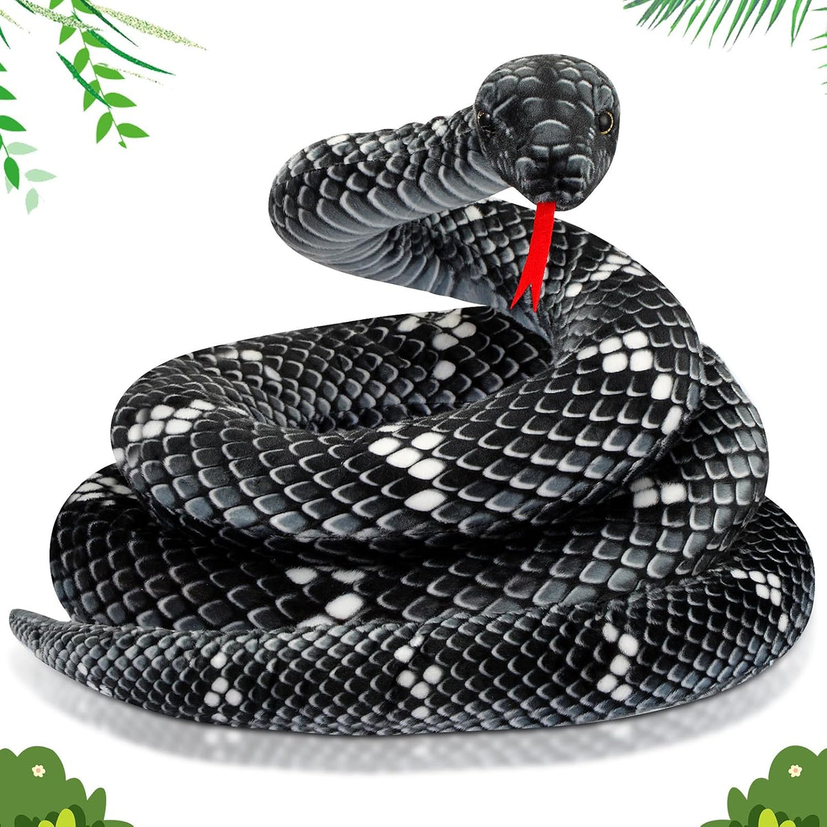 Hiboom - Peluche de serpiente gigante de 110 pulgadas, juguete real...