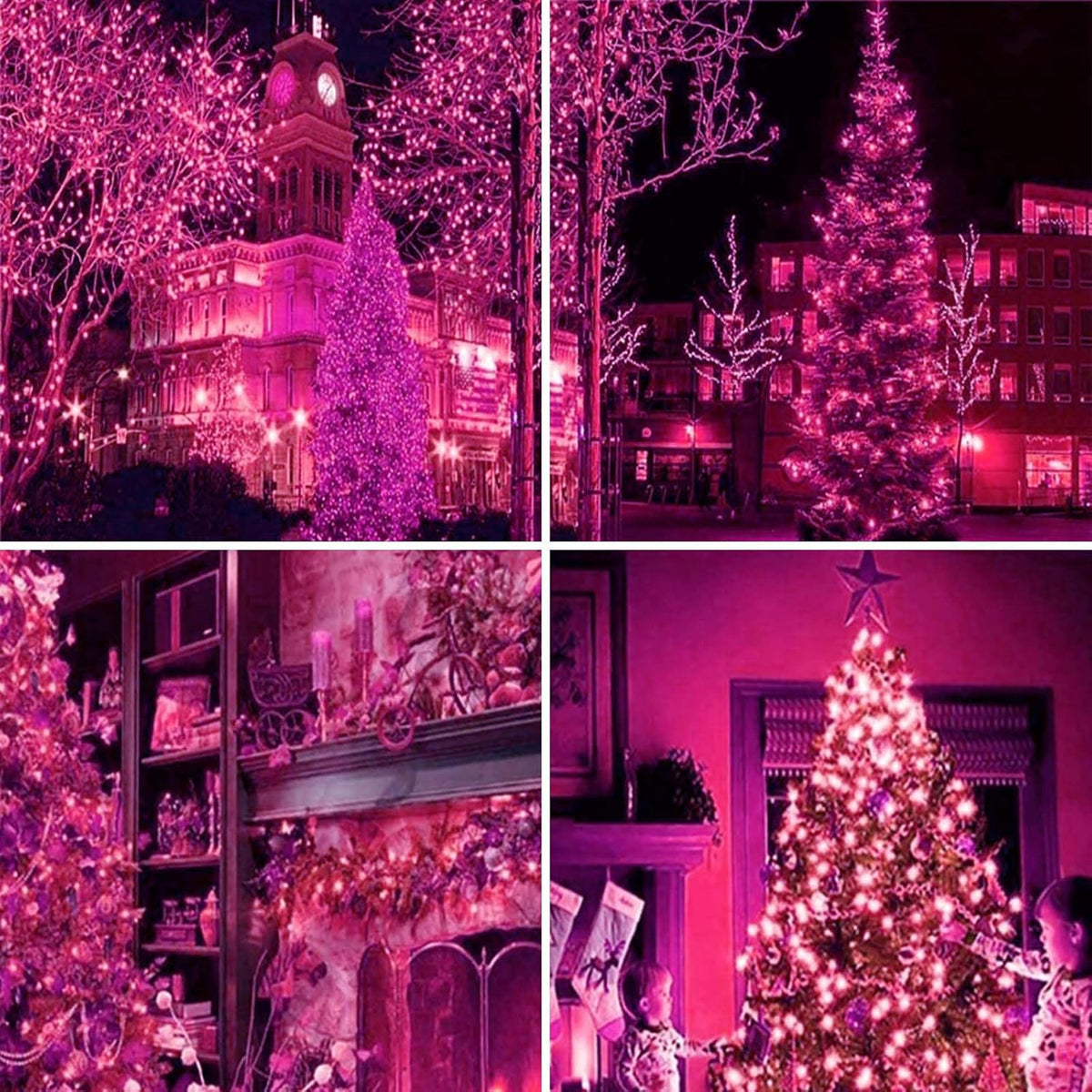 Guirnalda de 200 luces LED conectables, luces de Navidad de 66 pies...
