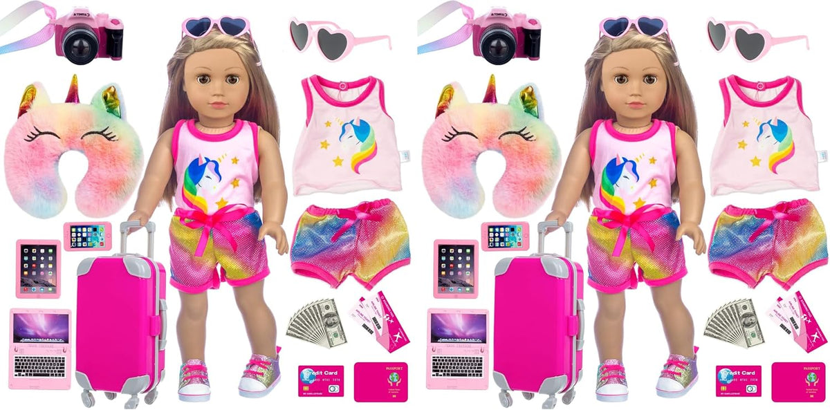 XFEYUE 23 piezas de ropa y accesorios para muñecas americanas de 18...