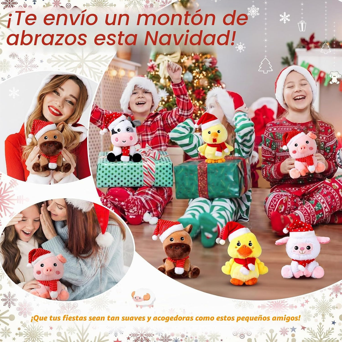 RoundFunny 6 animales de granja grandes de 7 pulgadas a granel con...