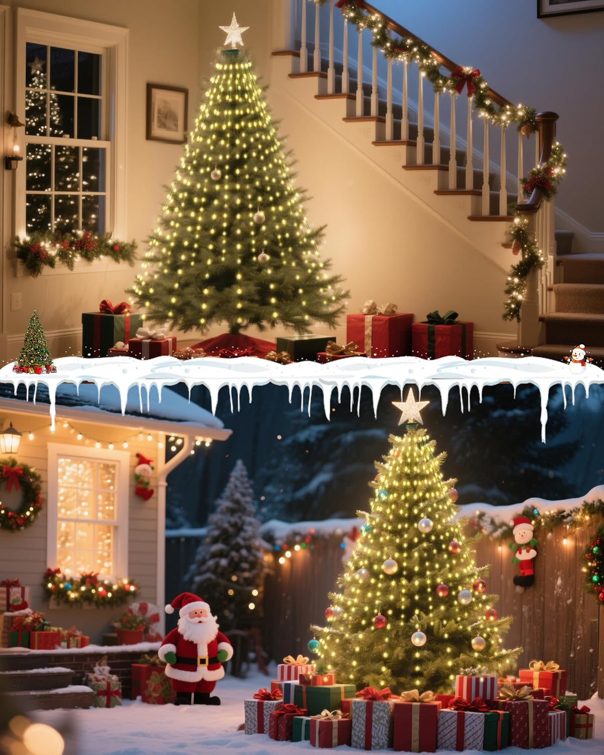 Tomanwai Luces de Árbol de Navidad, 400 luces LED de Navidad con 8...