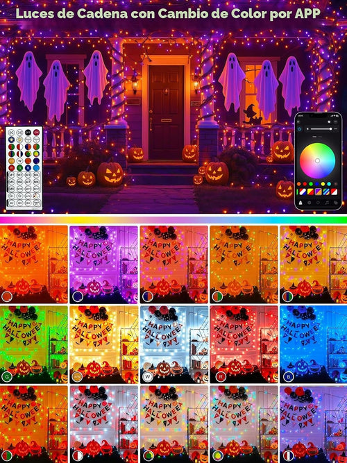 600 LED Smart RGB Color Cambio de Luces de Cadena APP y Control Rem...