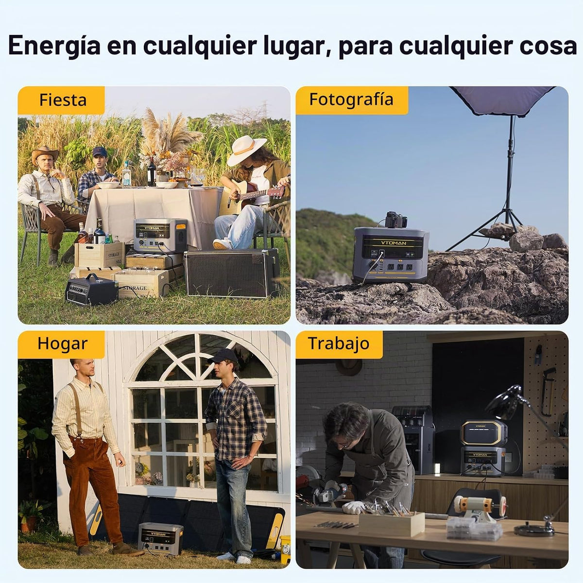 VTOMAN Estación de energía portátil FlashSpeed 2400, batería LiFePO...