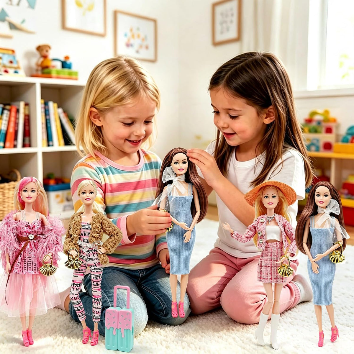Juego de muñecas de princesa de 11.5 pulgadas, muñeca de juguete am...