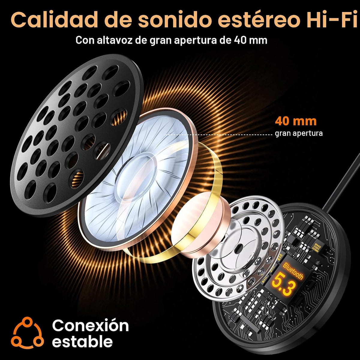 Wisdagaly Auriculares Bluetooth para motocicleta V5.3, altavoces de...