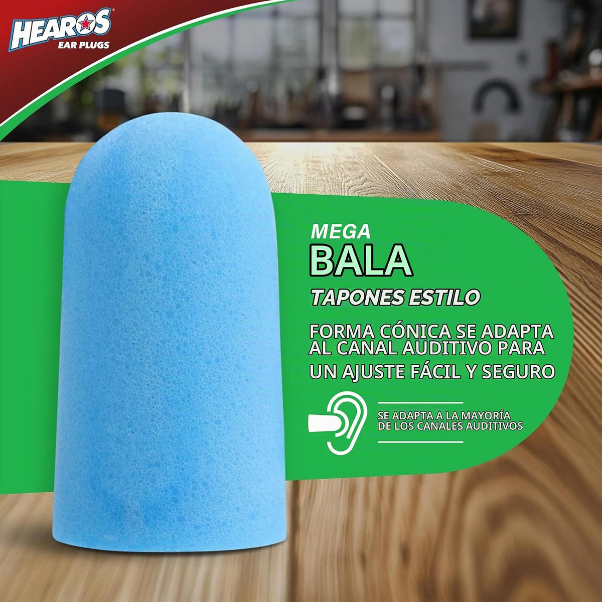 HEAROS Xtreme - Tapones para los oídos de espuma, 33 dB NRR, 100 pa...