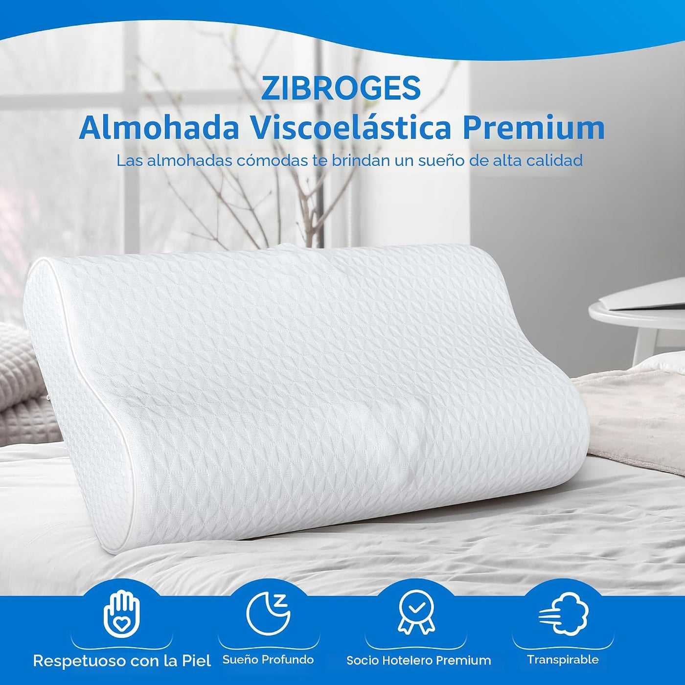 zibroges Almohada cervical para el cuello para aliviar el dolor, al...