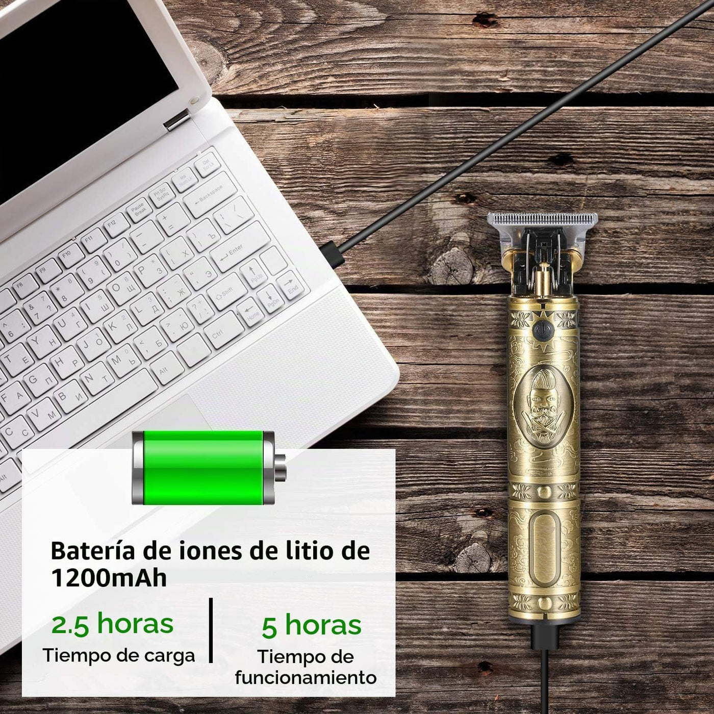 RESUXI Cortadora de pelo inalámbrica para hombres, cortadora de pel...