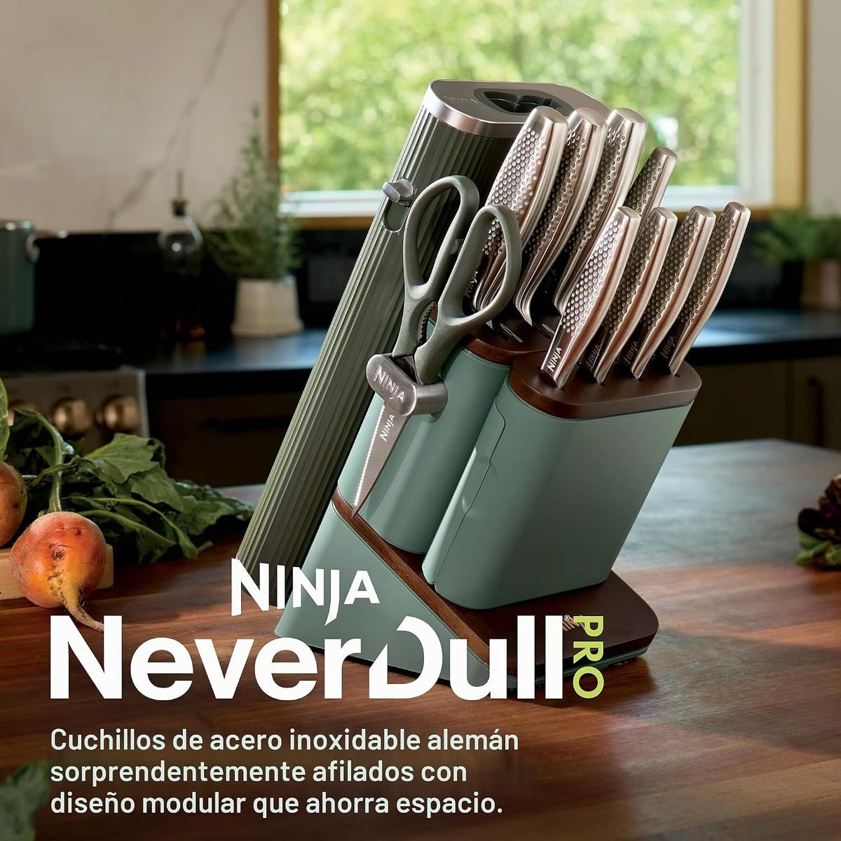 Juego de cuchillos afiladores Ninja NeverDull® Pro de 11 piezas, Fo...