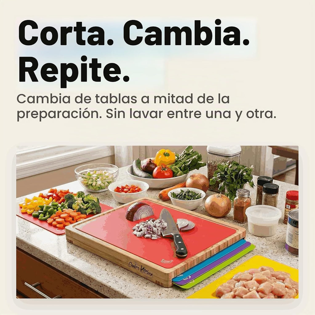 Tabla de cortar de madera de bambú personalizada fácil de limpiar c...