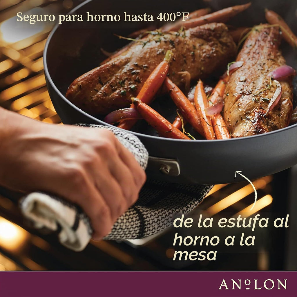 Anolon Advanced Home Sartén de Freír Antiadherente de Aluminio Anod...