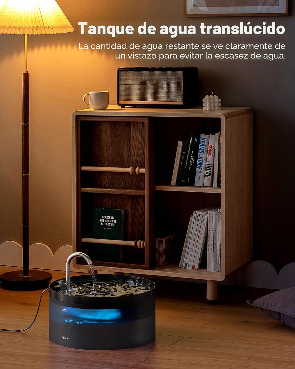Fuente de agua para gatos: fuente para gatos de 108 oz\/3.2 L, fuen...