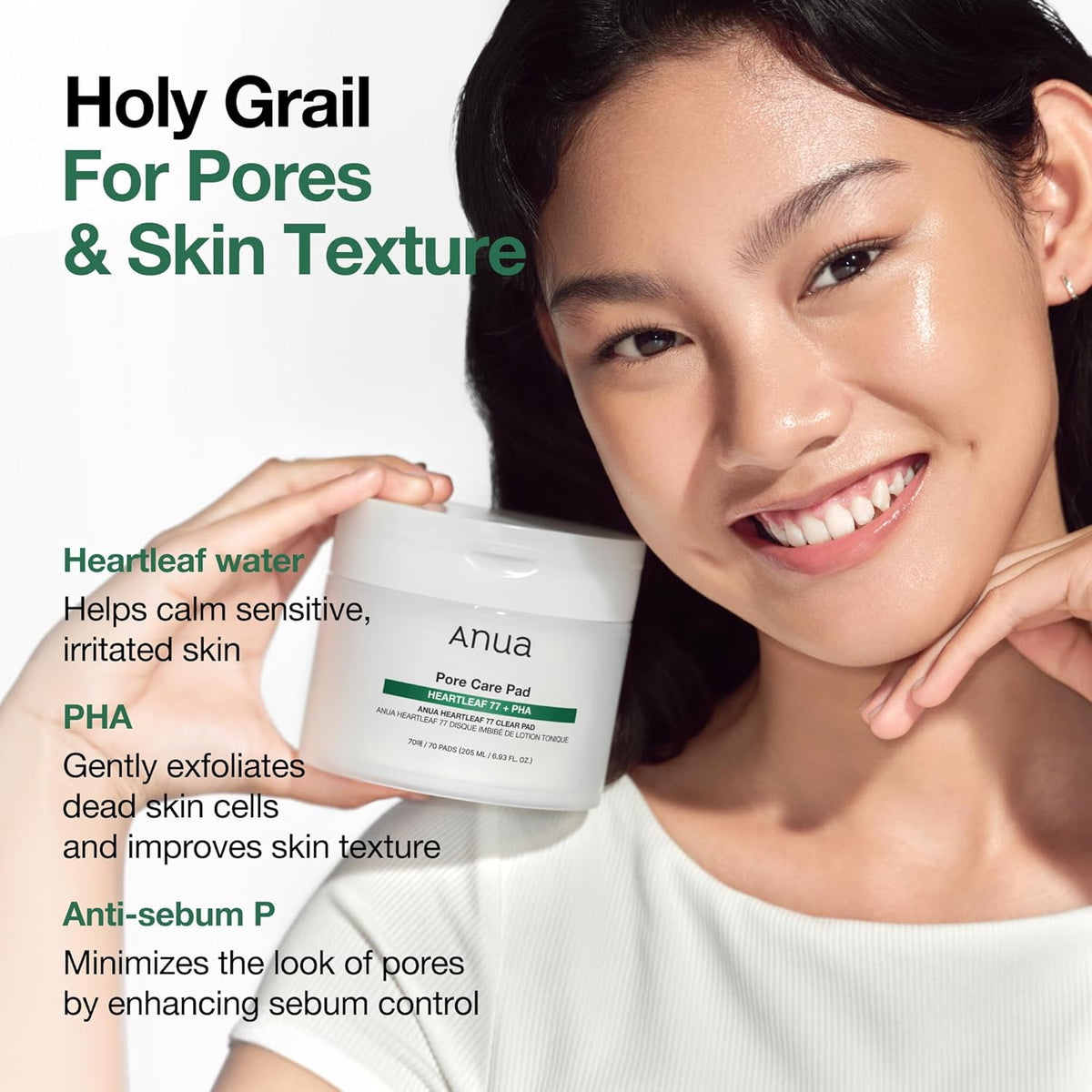 ANUA Heartleaf 77 Toner Pad 70 hojas, PHA Dead Skin Care Low pH Dai...