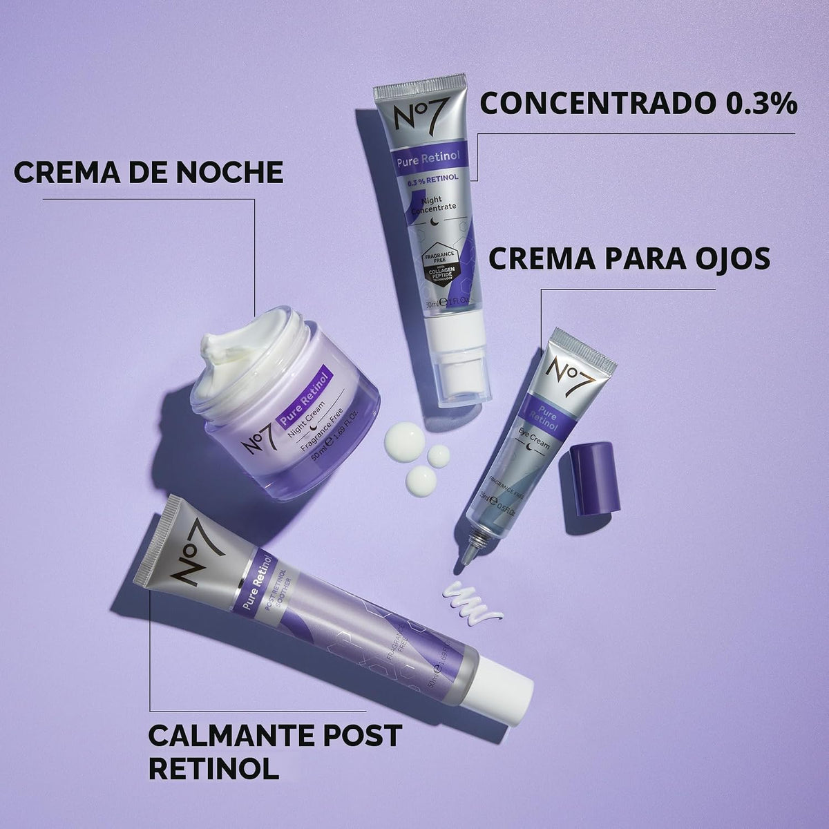 No7 Advanced Retinol 0.3% Concentrado nocturno, 1 oz | Suero de ret...