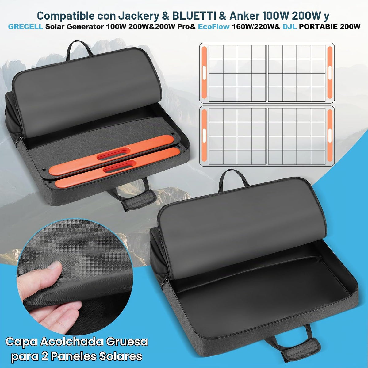 Undomip Funda de transporte de viaje compatible con Jackery SolarSa...