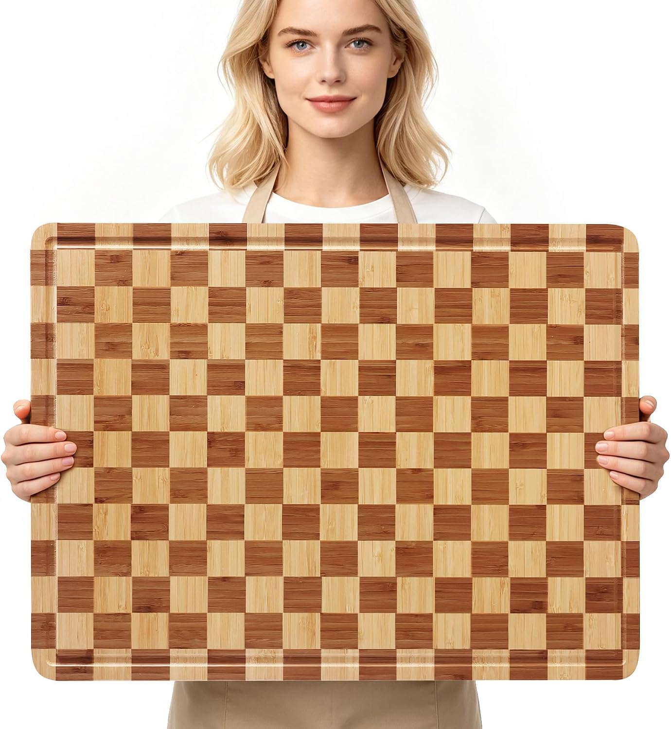 Tabla de cortar de bambú extra grande de 24 pulgadas para cocina, t...