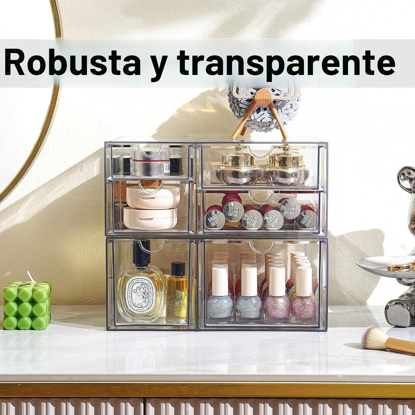 Prsildan Organizador de maquillaje acrílico, cajón de almacenamient...
