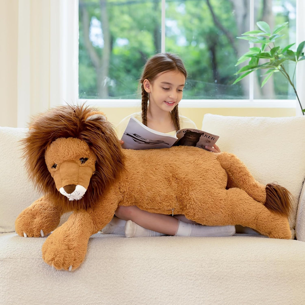 Tezituor Animales de Peluche de León Gigante de 43.3 pulgadas, Jugu...
