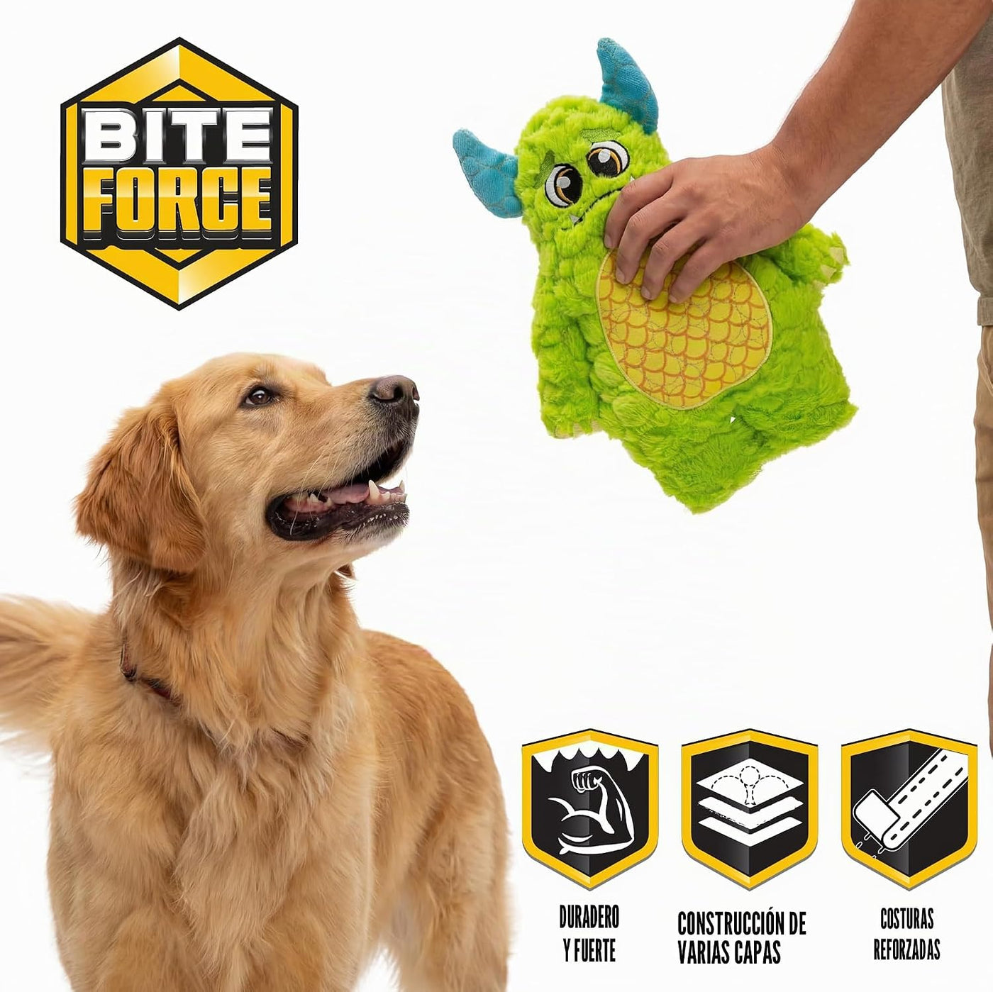 Juguete para perros Bite Force - Juguete de felpa grande, duradero...