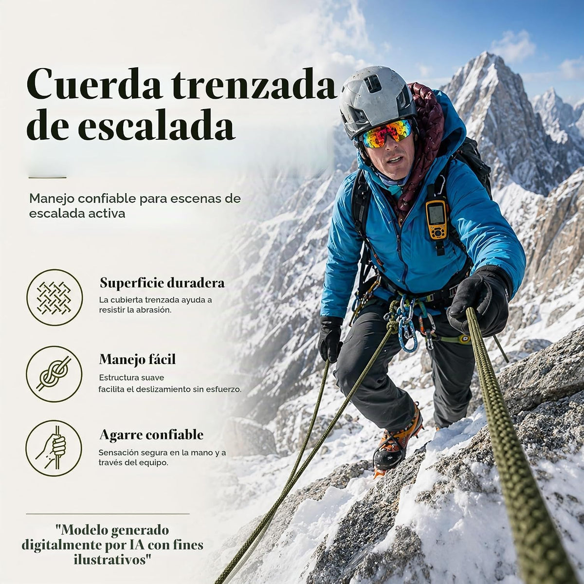 YUZENET Cuerda de arborista de poliéster trenzada (3\/8 pulgadas x...