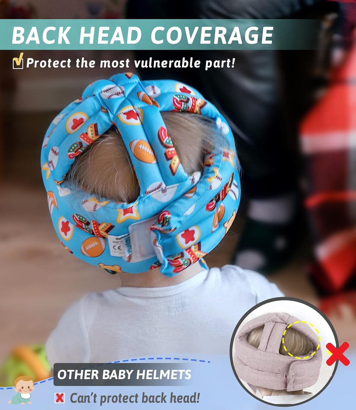 Casco de bebé de Simply Kids para gatear y caminar | Protector de c...