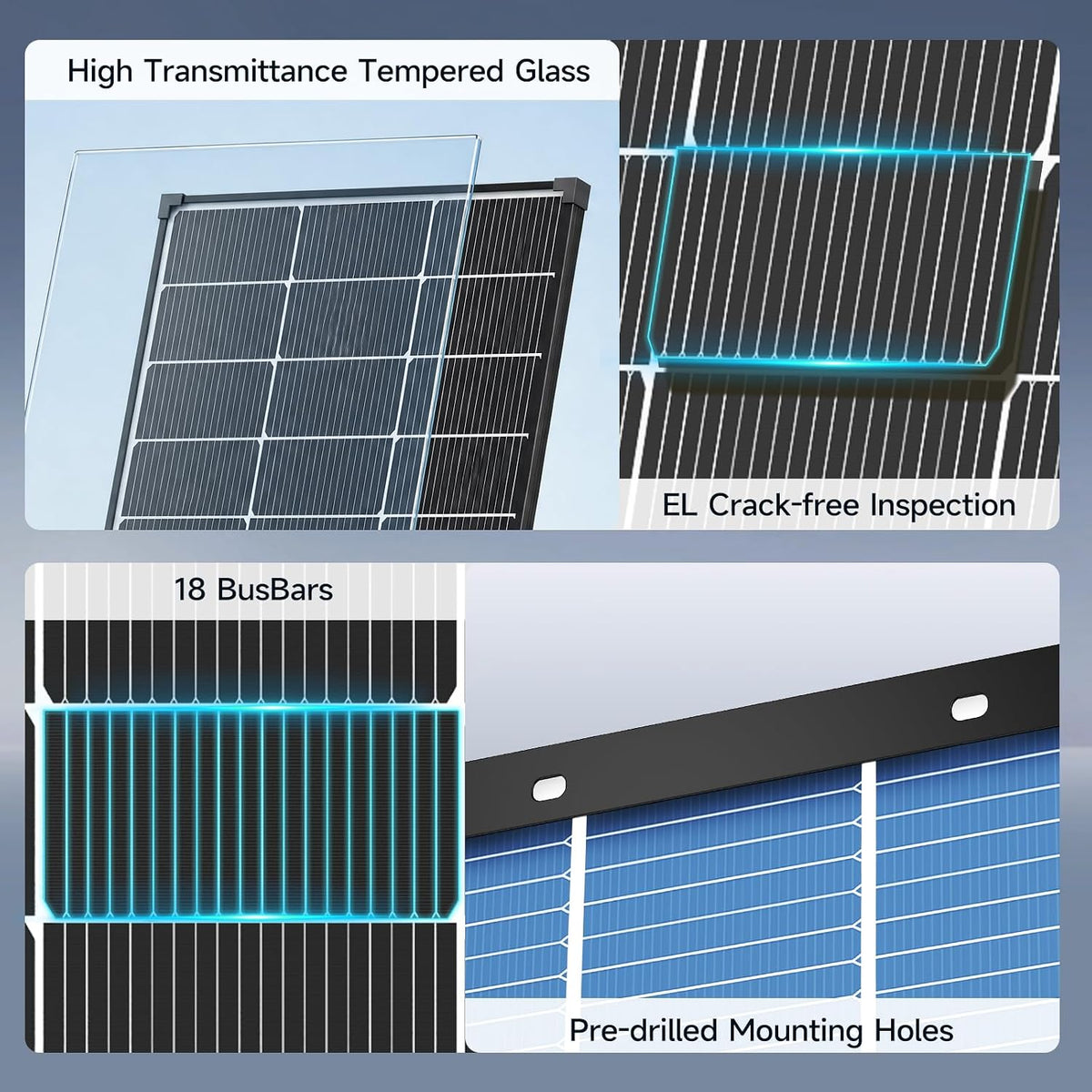 Panel Solar 200W-200WSP-1440-BF-2 | Salida de 200 W, alimentado por...