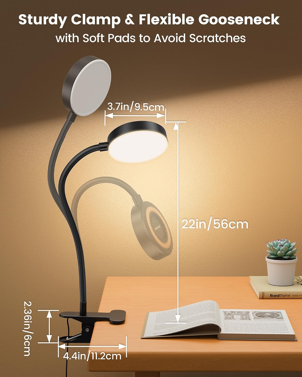 Glocusent Luz de clip y luz de libro