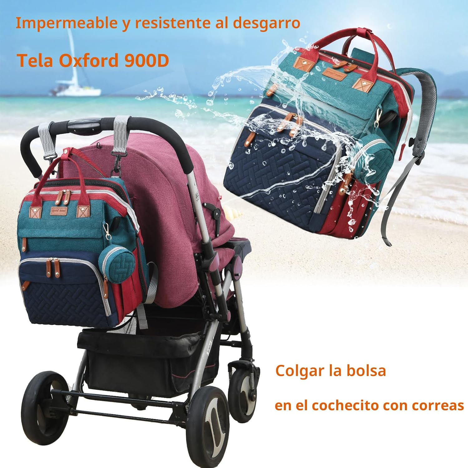 Astro alan - Mochilas para pañales con cambiador, mochila impermeab...