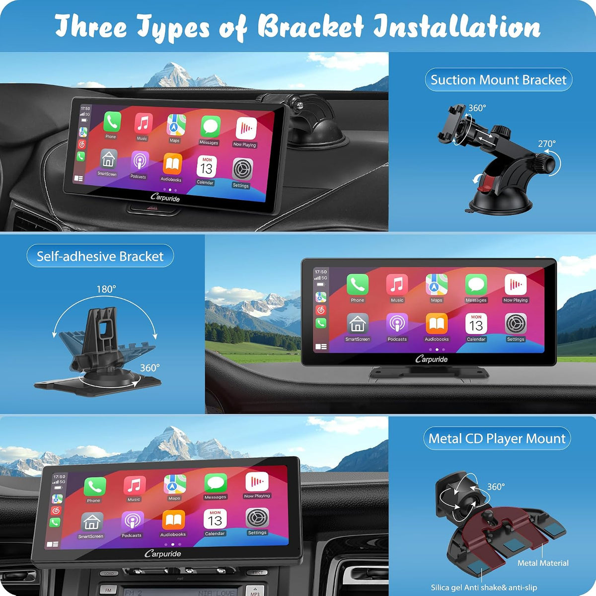 Carpuride W103 Pro 10.3" CarPlay Android Transmisor Bluetooth Auto...