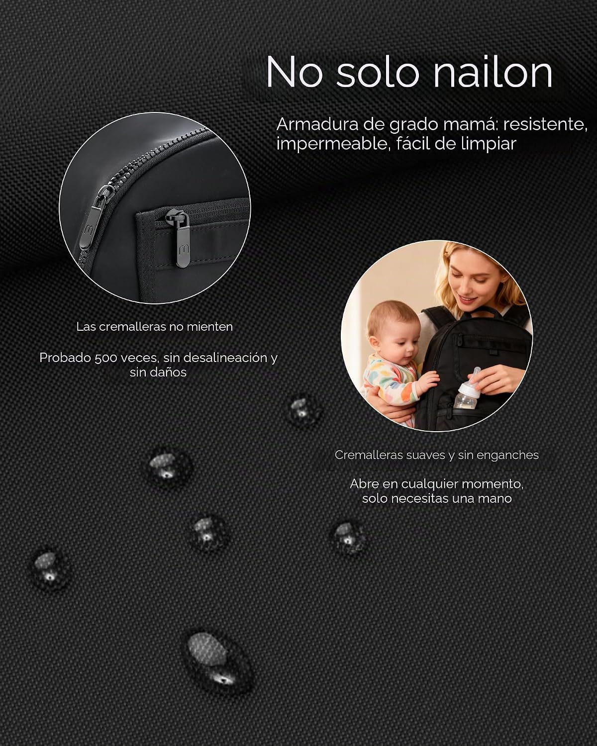 Momcozy Mochila para pañales para viajes y trabajo, impermeable y c...