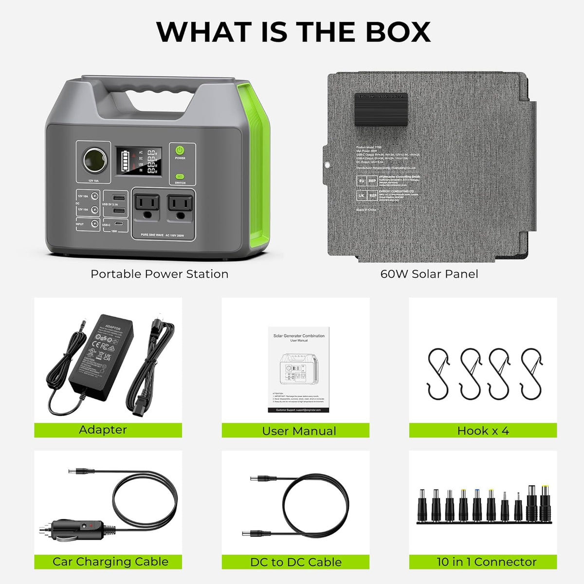 Generador solar portátil 300W central eléctrica con el panel solar...